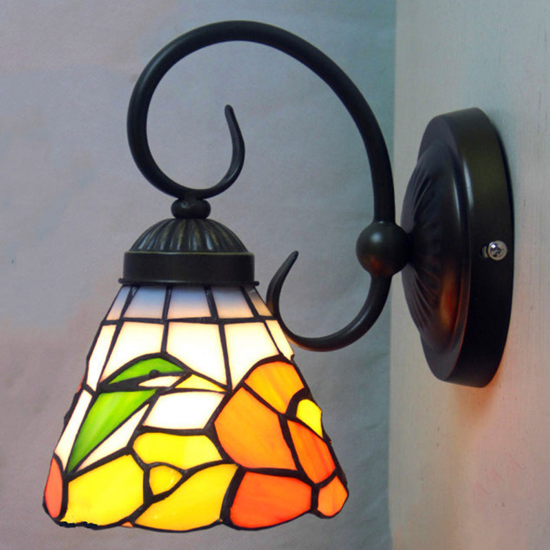 Skørter | Tapered Vanity Wall Lamps European Retro Style Glass Single Vanity Light