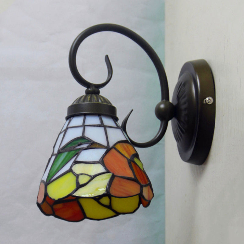 Skørter | Tapered Vanity Wall Lamps European Retro Style Glass Single Vanity Light