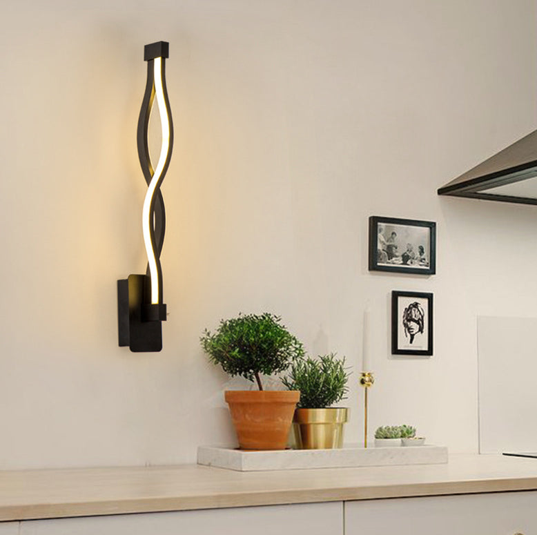 Skørter | Nordic Simplicity Wall Mount Light Fixture Twist Shape Art Wall Lamp for Living Room Bedroom