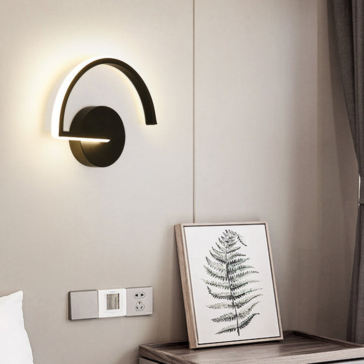 Lisslune | Nordic Fashion Wall Mounted Lamp LED Metal Half Round Wall Lamp for Bedroom Living Room