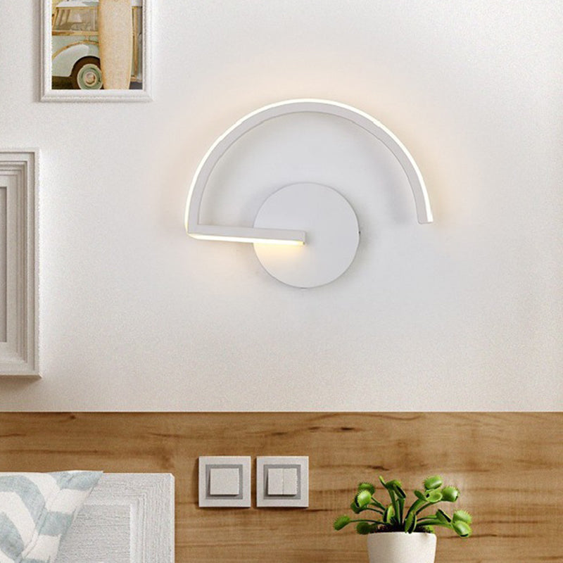 Lisslune | Nordic Fashion Wall Mounted Lamp LED Metal Half Round Wall Lamp for Bedroom Living Room