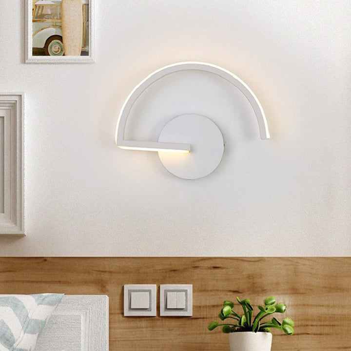Lisslune | Nordic Fashion Wall Mounted Lamp LED Metal Half Round Wall Lamp for Bedroom Living Room