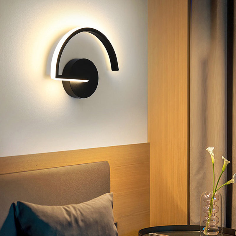 Lisslune | Nordic Fashion Wall Mounted Lamp LED Metal Half Round Wall Lamp for Bedroom Living Room