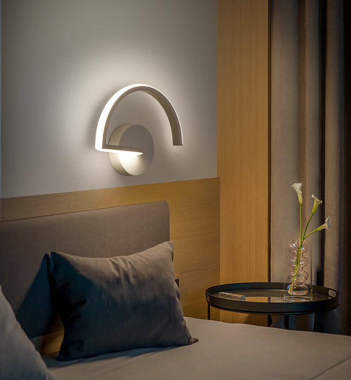 Lisslune | Nordic Fashion Wall Mounted Lamp LED Metal Half Round Wall Lamp for Bedroom Living Room