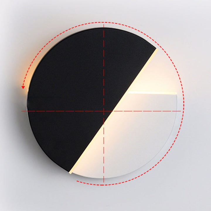 Lisslune | Nordic Rotatable Wall Lamp LED Acrylic Indoor Wall Light Lamps in Round Disc Shape