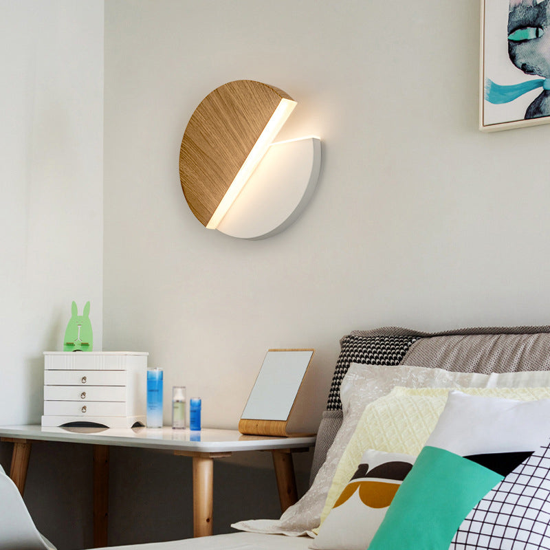 Lisslune | Nordic Rotatable Wall Lamp LED Acrylic Indoor Wall Light Lamps in Round Disc Shape
