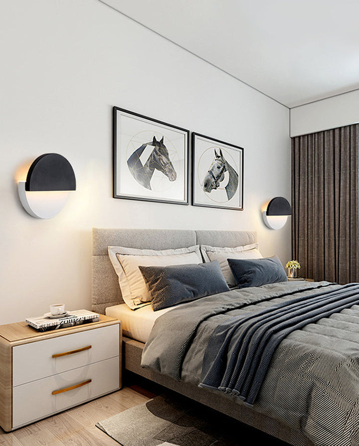 Lisslune | Nordic Rotatable Wall Lamp LED Acrylic Indoor Wall Light Lamps in Round Disc Shape