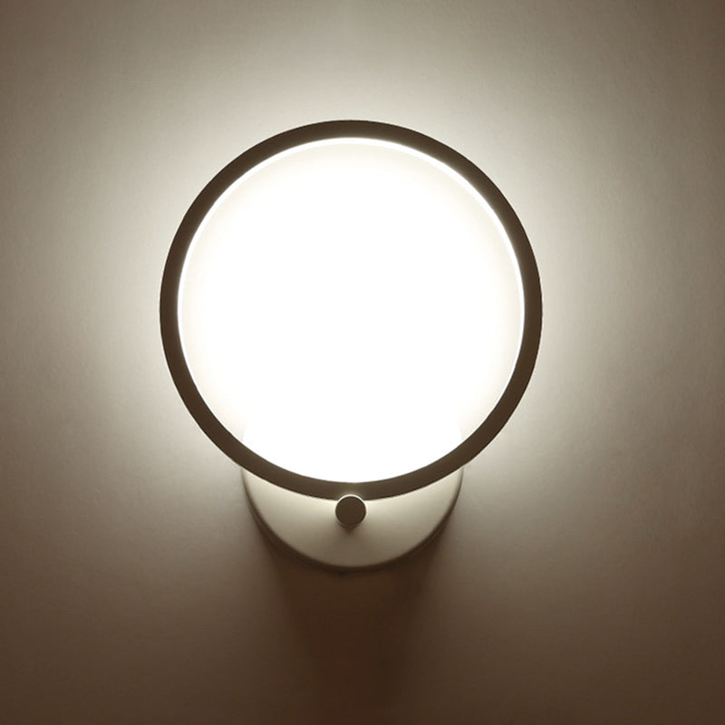 Lisslune | Contemporary LED Wall Light Creative Metal Circle Shade Wall Light for the Bedroom