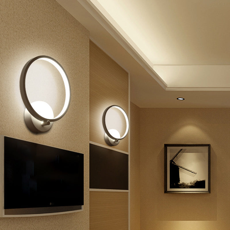 Lisslune | Contemporary LED Wall Light Creative Metal Circle Shade Wall Light for the Bedroom