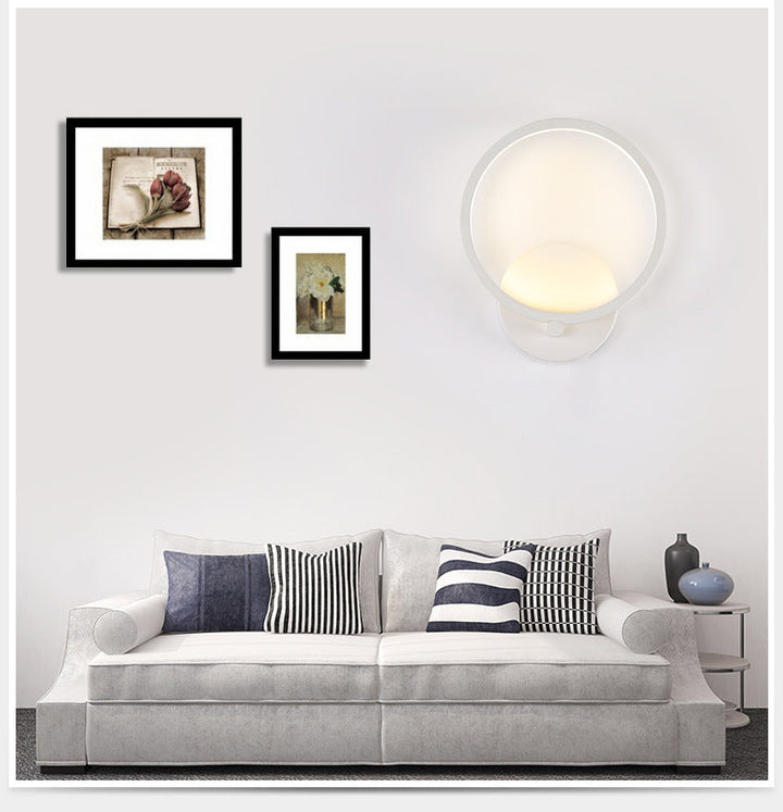 Lisslune | Contemporary LED Wall Light Creative Metal Circle Shade Wall Light for the Bedroom
