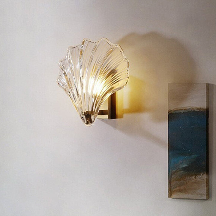 Lisslune | Wavy Indoor Decorative Wall Lamp Modern Metal Wall Light in Shell Shadow for Hallway