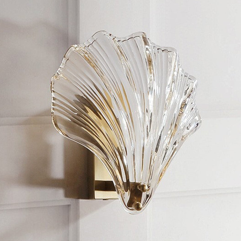 Lisslune | Wavy Indoor Decorative Wall Lamp Modern Metal Wall Light in Shell Shadow for Hallway
