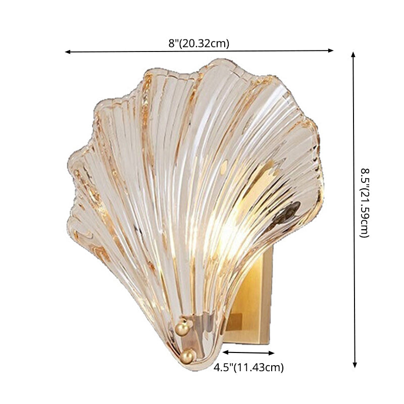 Lisslune | Wavy Indoor Decorative Wall Lamp Modern Metal Wall Light in Shell Shadow for Hallway