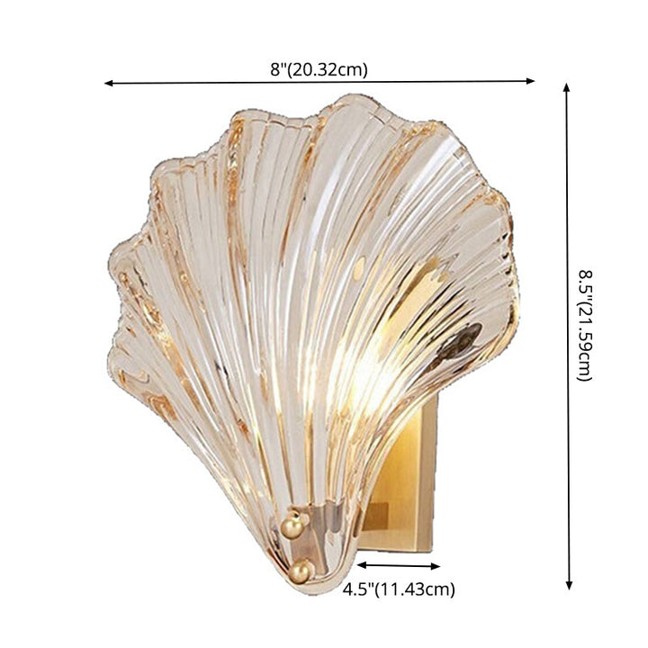 Lisslune | Wavy Indoor Decorative Wall Lamp Modern Metal Wall Light in Shell Shadow for Hallway