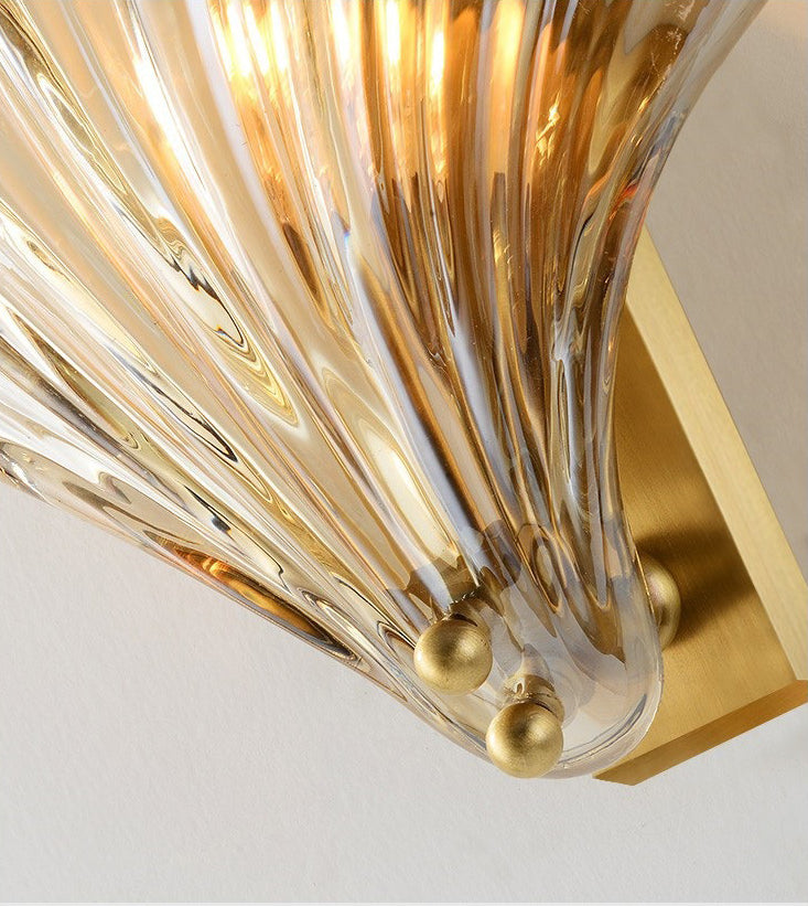 Lisslune | Wavy Indoor Decorative Wall Lamp Modern Metal Wall Light in Shell Shadow for Hallway