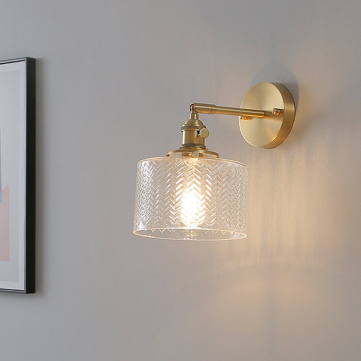 Skørter | Brass industrial wall lamp adjustable wall lamp for bedroom hotel in glass shade