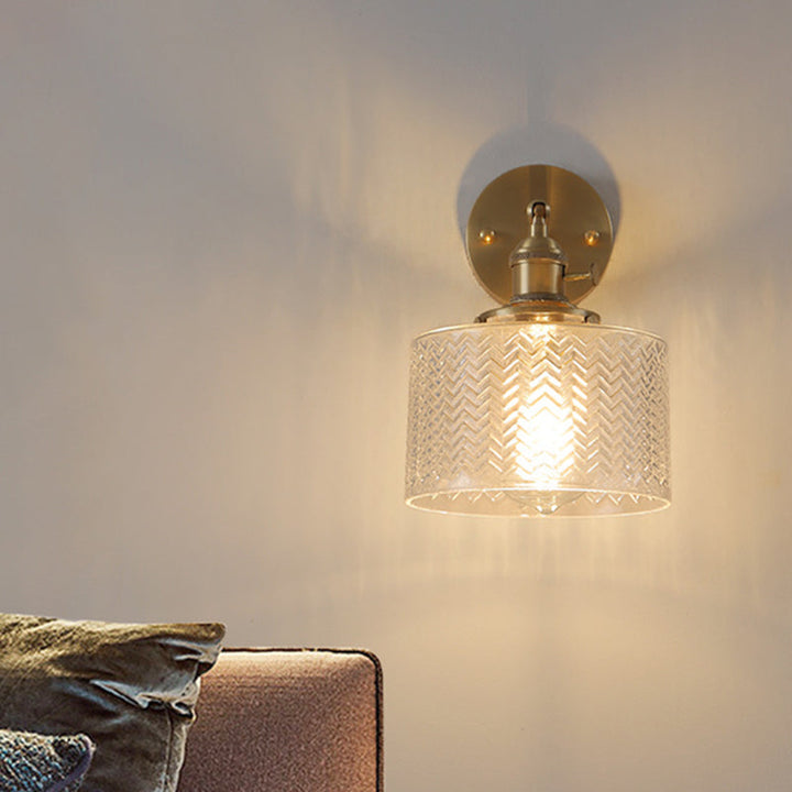 Skørter | Brass industrial wall lamp adjustable wall lamp for bedroom hotel in glass shade