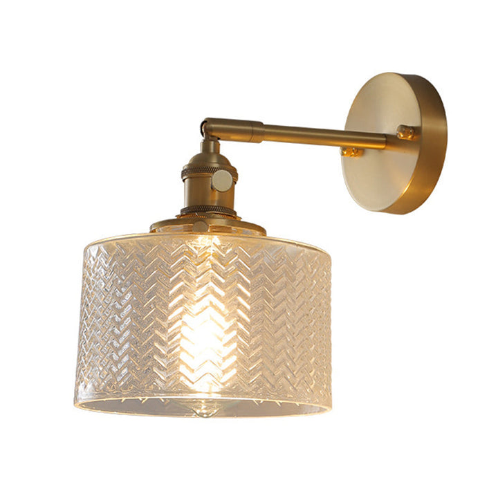 Skørter | Brass industrial wall lamp adjustable wall lamp for bedroom hotel in glass shade