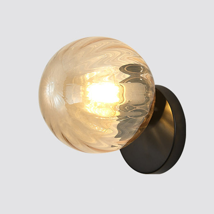 Skørter | Modern Simplicity Wall Lamp 1 Light Metal Wall Lamp with Glass Ball Shade