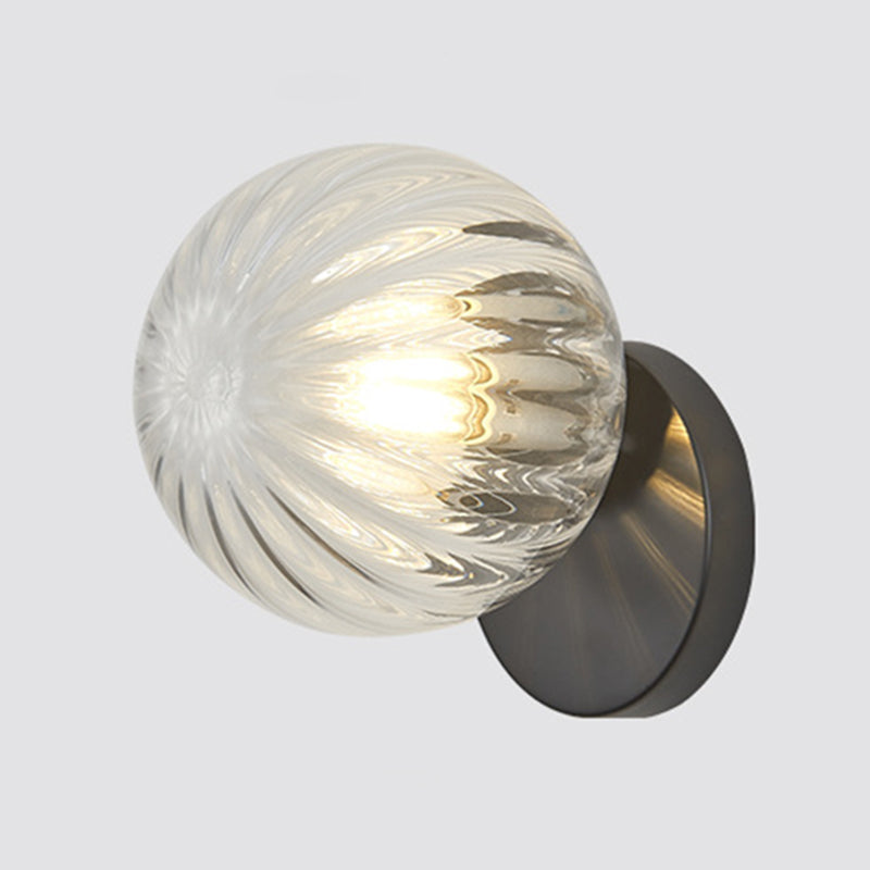 Skørter | Modern Simplicity Wall Lamp 1 Light Metal Wall Lamp with Glass Ball Shade