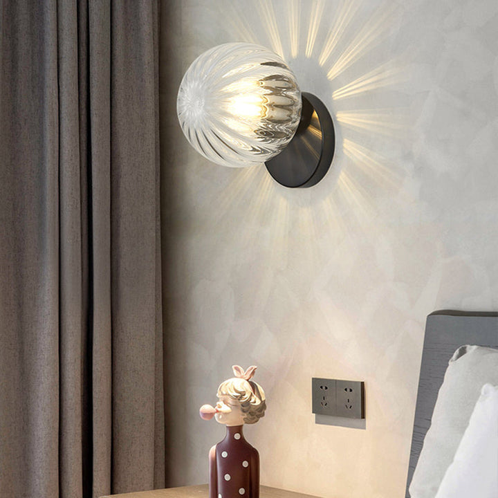 Skørter | Modern Simplicity Wall Lamp 1 Light Metal Wall Lamp with Glass Ball Shade