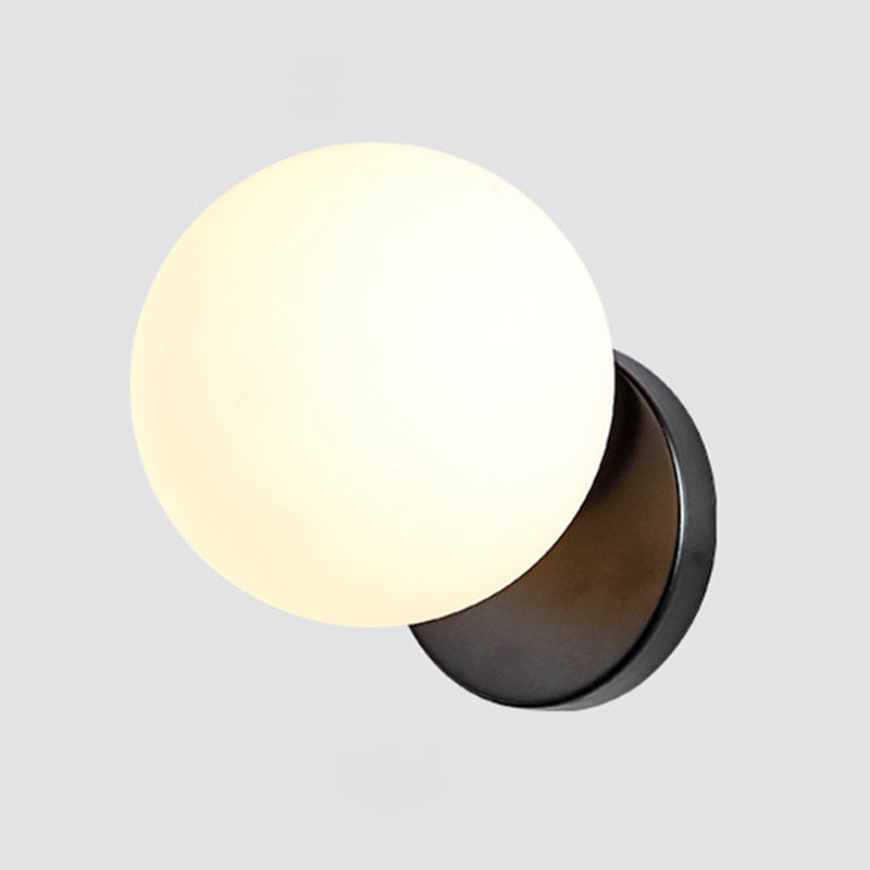 Skørter | Modern Simplicity Wall Lamp 1 Light Metal Wall Lamp with Glass Ball Shade