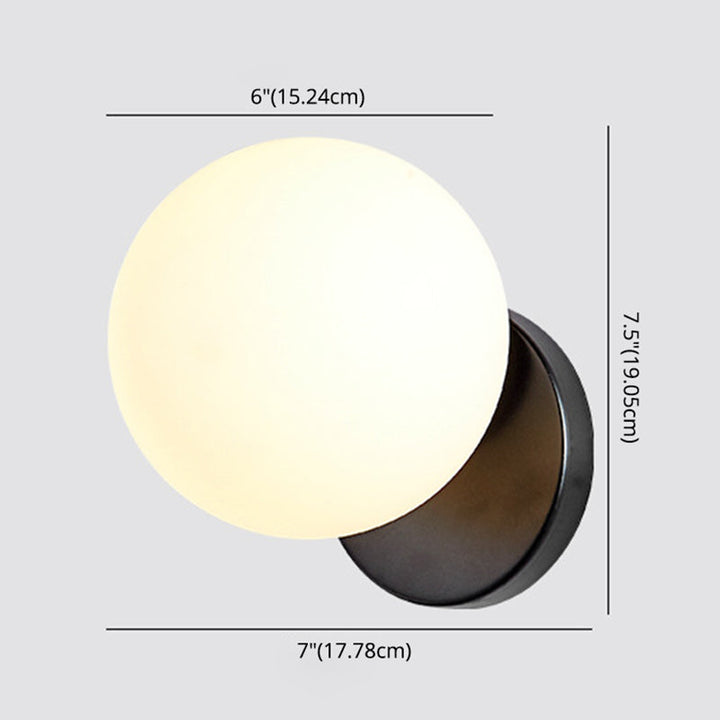 Skørter | Modern Simplicity Wall Lamp 1 Light Metal Wall Lamp with Glass Ball Shade