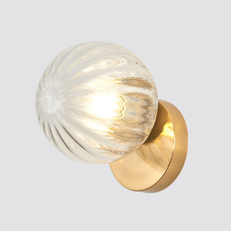 Skørter | Modern Simplicity Wall Lamp 1 Light Metal Wall Lamp with Glass Ball Shade