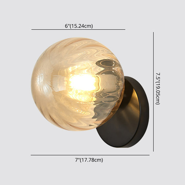 Skørter | Modern Simplicity Wall Lamp 1 Light Metal Wall Lamp with Glass Ball Shade