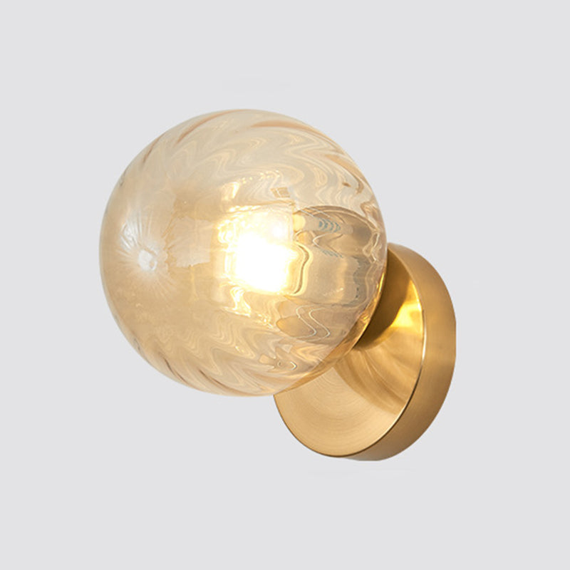Skørter | Modern Simplicity Wall Lamp 1 Light Metal Wall Lamp with Glass Ball Shade