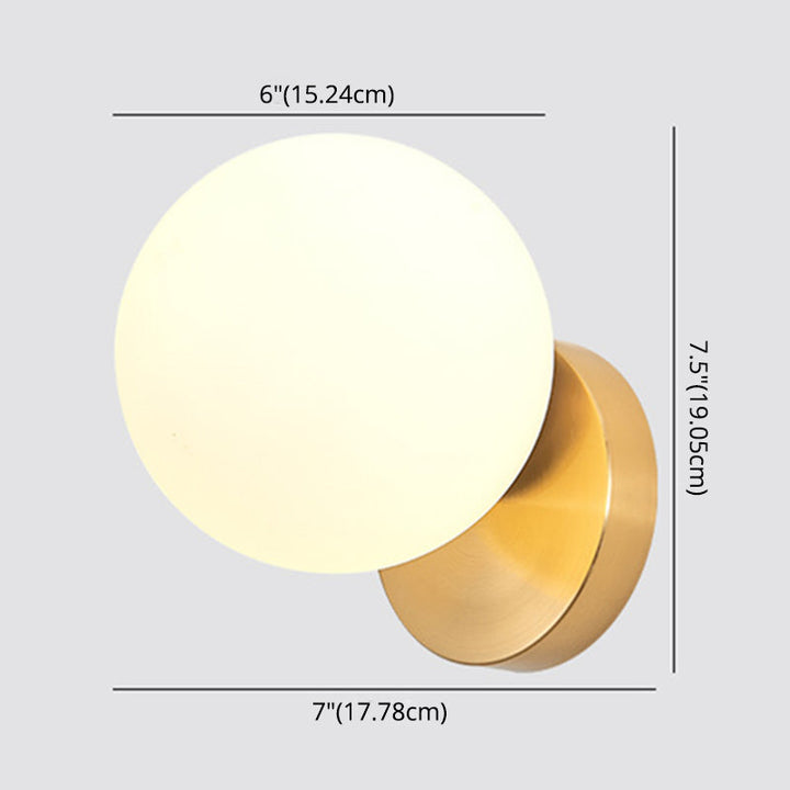 Skørter | Modern Simplicity Wall Lamp 1 Light Metal Wall Lamp with Glass Ball Shade