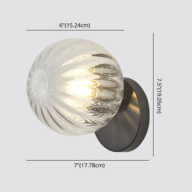 Skørter | Modern Simplicity Wall Lamp 1 Light Metal Wall Lamp with Glass Ball Shade
