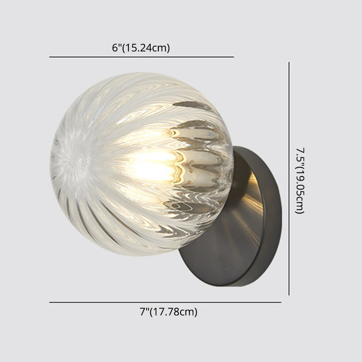 Skørter | Modern Simplicity Wall Lamp 1 Light Metal Wall Lamp with Glass Ball Shade