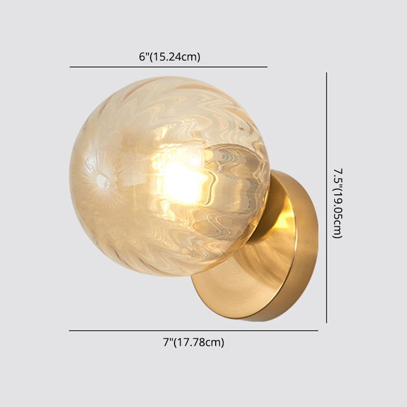 Skørter | Modern Simplicity Wall Lamp 1 Light Metal Wall Lamp with Glass Ball Shade