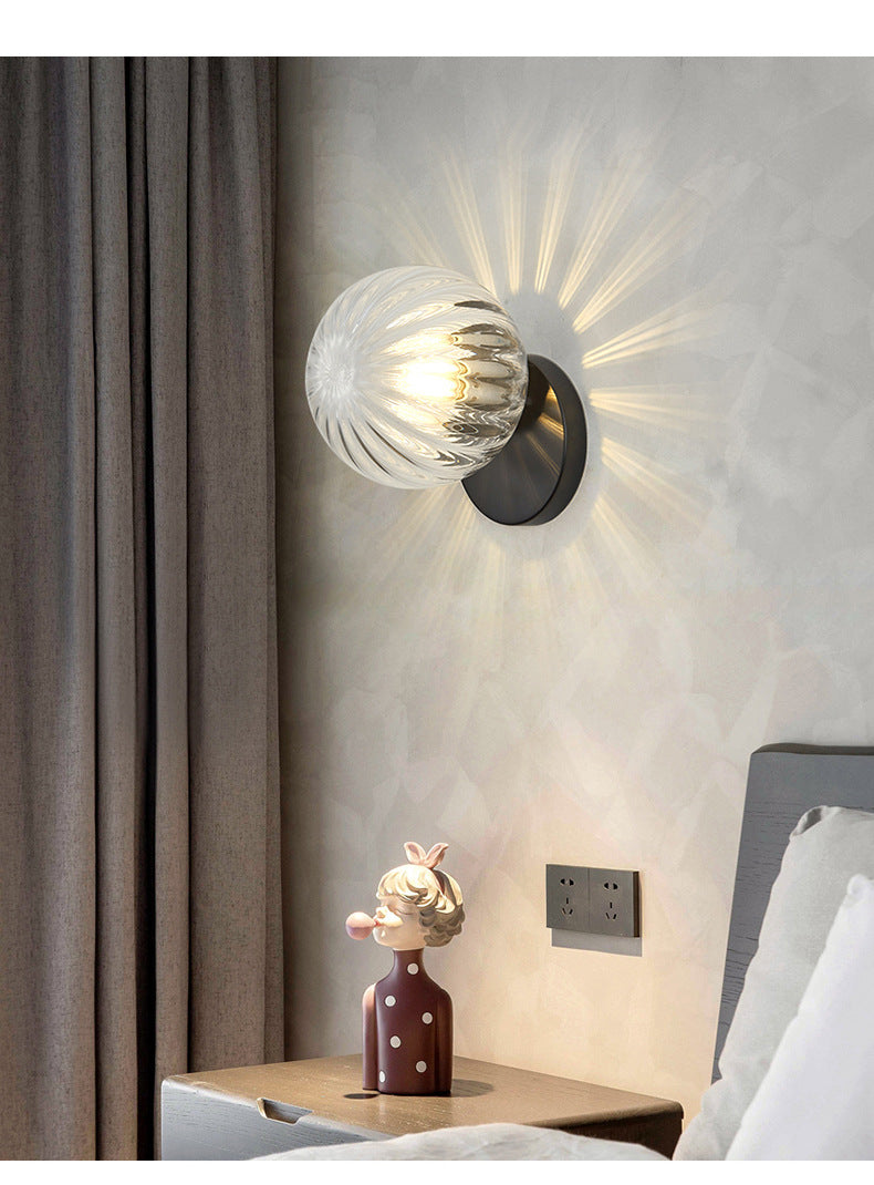 Skørter | Modern Simplicity Wall Lamp 1 Light Metal Wall Lamp with Glass Ball Shade