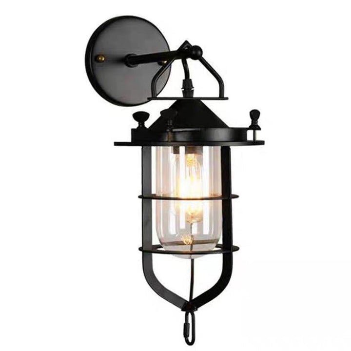 Lisslune | Industrial Style Wall Wall Light 1 Light Down Lighting Wall Lights in Metal Cage