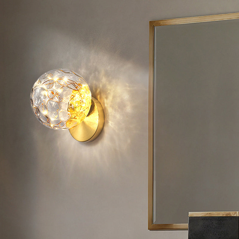 Lisslune | 1 Light Glass Shade Wall Mount Light Fixture Creative Star Wall Lamp for Nightstand