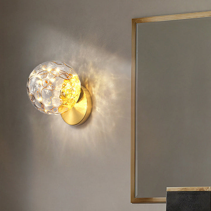 Lisslune | 1 Light Glass Shade Wall Mount Light Fixture Creative Star Wall Lamp for Nightstand