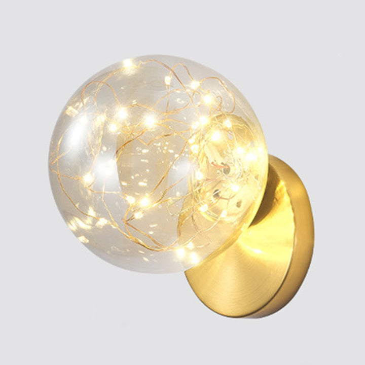 Lisslune | 1 Light Glass Shade Wall Mount Light Fixture Creative Star Wall Lamp for Nightstand