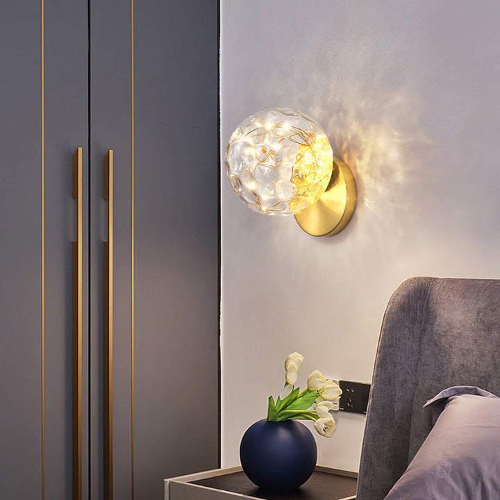 Lisslune | 1 Light Glass Shade Wall Mount Light Fixture Creative Star Wall Lamp for Nightstand