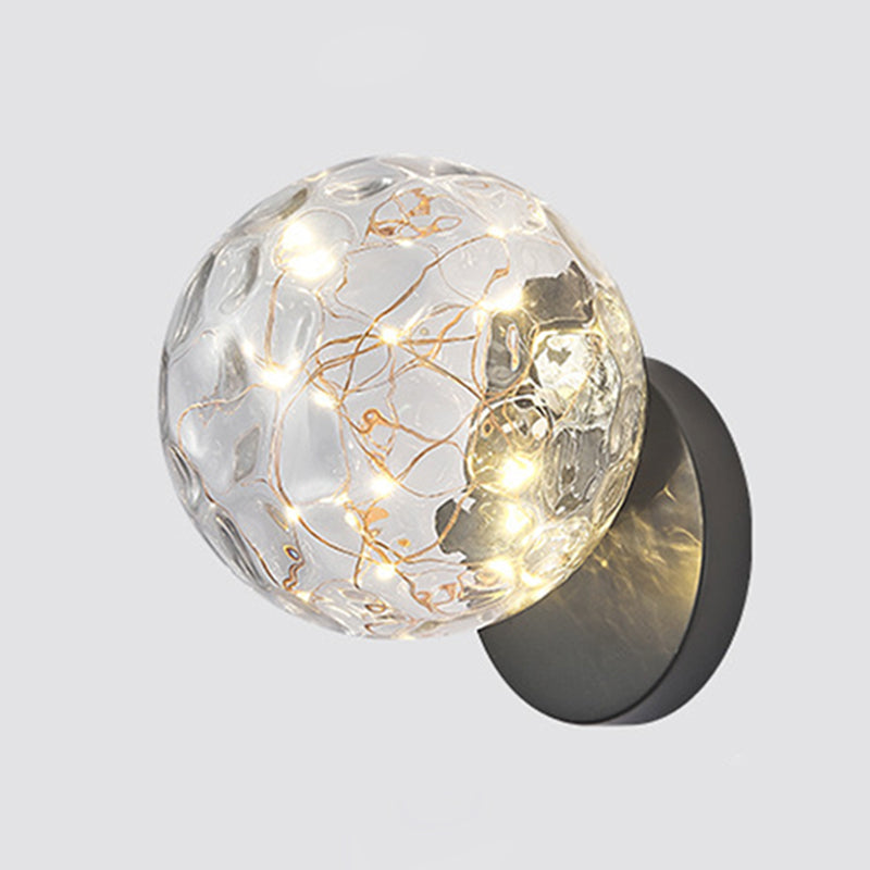 Lisslune | 1 Light Glass Shade Wall Mount Light Fixture Creative Star Wall Lamp for Nightstand