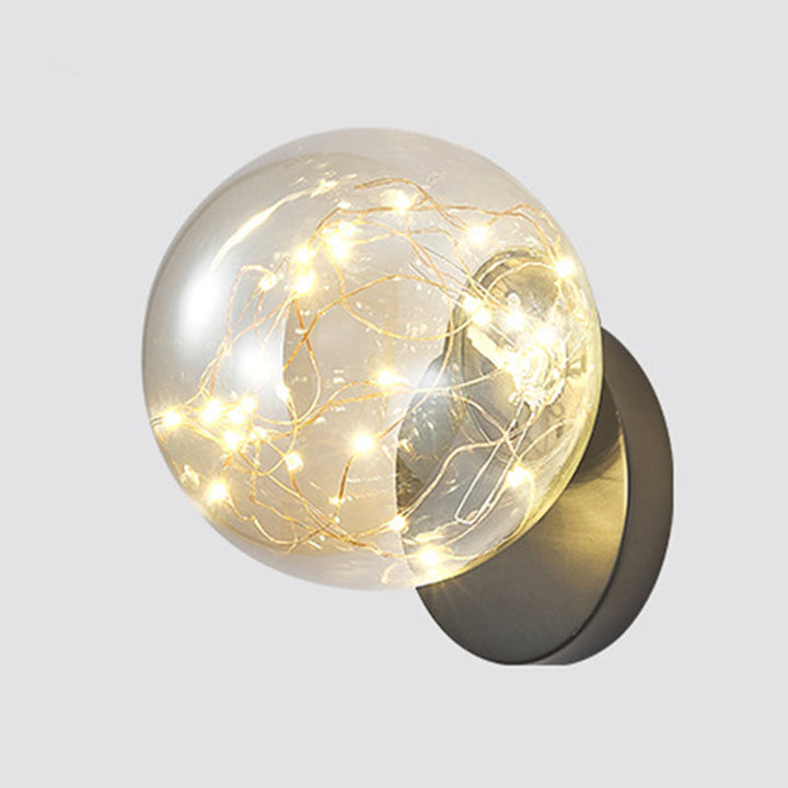 Lisslune | 1 Light Glass Shade Wall Mount Light Fixture Creative Star Wall Lamp for Nightstand