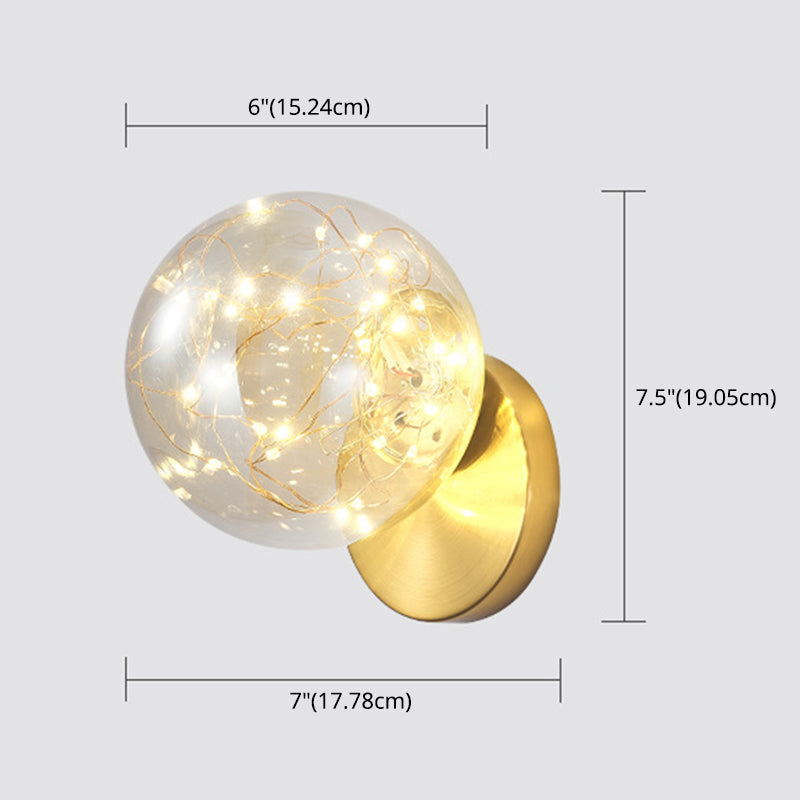 Lisslune | 1 Light Glass Shade Wall Mount Light Fixture Creative Star Wall Lamp for Nightstand