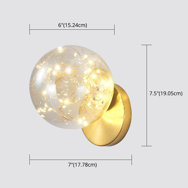Lisslune | 1 Light Glass Shade Wall Mount Light Fixture Creative Star Wall Lamp for Nightstand