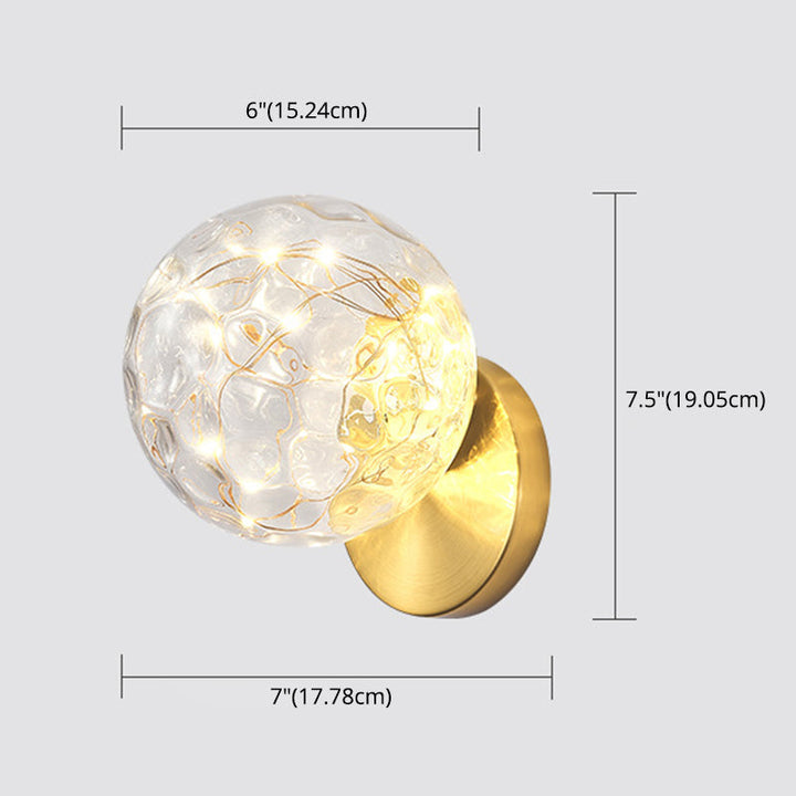 Lisslune | 1 Light Glass Shade Wall Mount Light Fixture Creative Star Wall Lamp for Nightstand