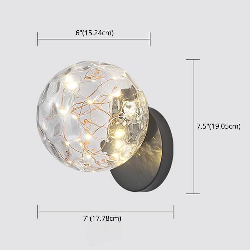Lisslune | 1 Light Glass Shade Wall Mount Light Fixture Creative Star Wall Lamp for Nightstand