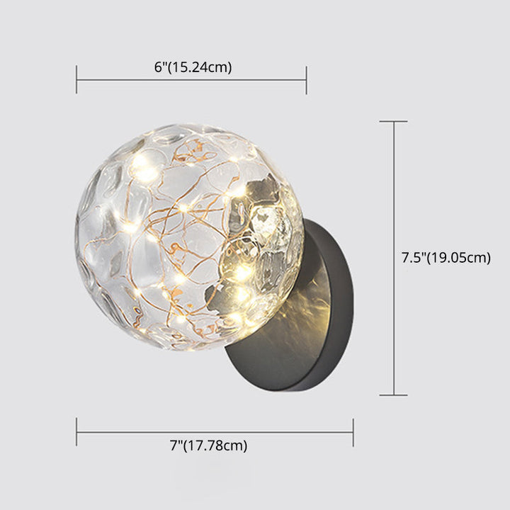 Lisslune | 1 Light Glass Shade Wall Mount Light Fixture Creative Star Wall Lamp for Nightstand