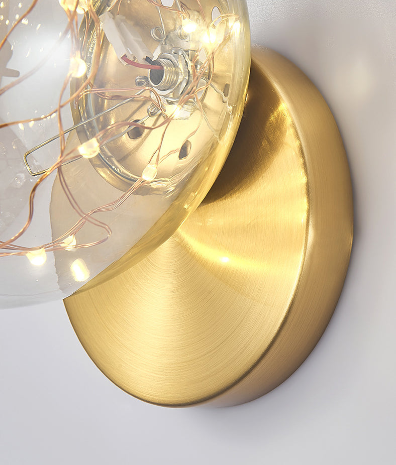 Lisslune | 1 Light Glass Shade Wall Mount Light Fixture Creative Star Wall Lamp for Nightstand