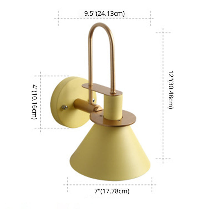 Skørter | Macaroon Style Wall Light Metal Colorful Wall Lamp for Hotel Bedroom