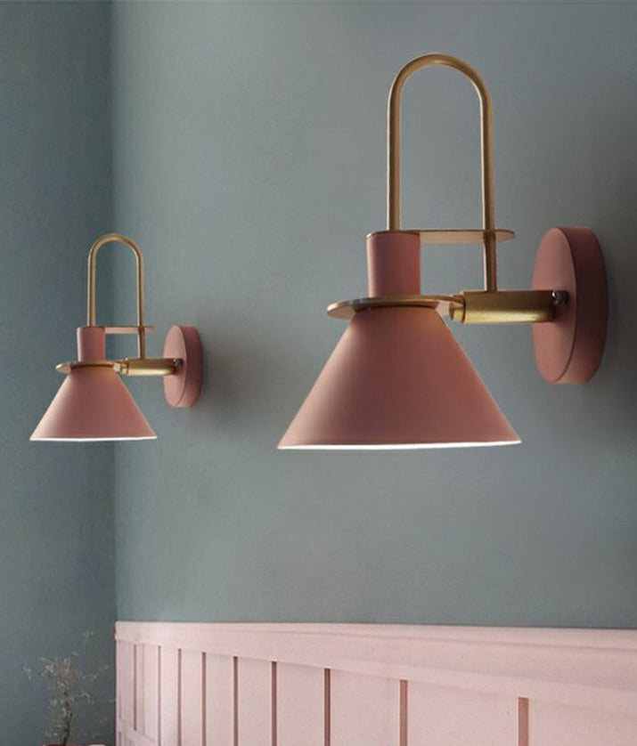Skørter | Macaroon Style Wall Light Metal Colorful Wall Lamp for Hotel Bedroom